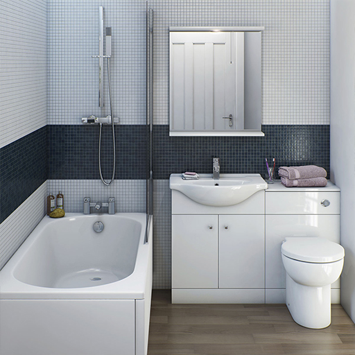 Prague White Bathroom  Furniture